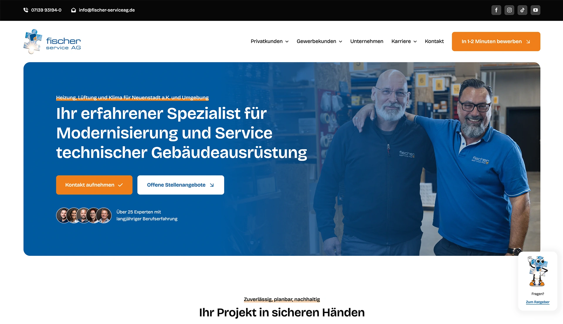 fischer service AG Website